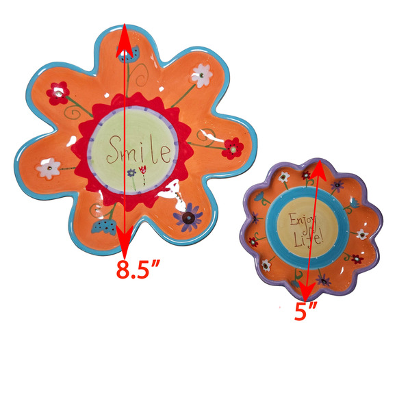 Certified Int. Snack Plates Trinket Dishes Y2K MCM Lori Siebert Smile Enjoy Life - Picture 7 of 7